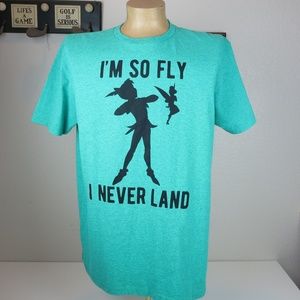 Disney Mens XL Turquoise Peter Pan Im So Fly